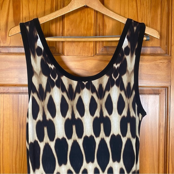 Stunning Calvin Klein Animal Print Sleeveless Scoop Neck Maxi Sundress - Picture 6 of 7